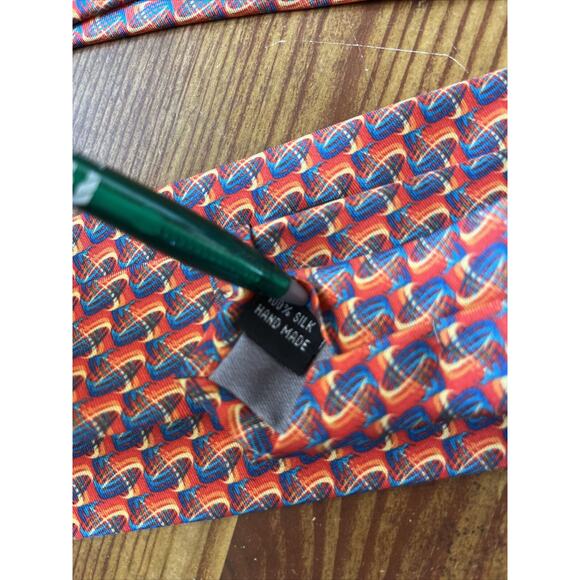 Rotary International 2016-17 Men’s orange blue abstract silk necktie - Picture 4 of 5